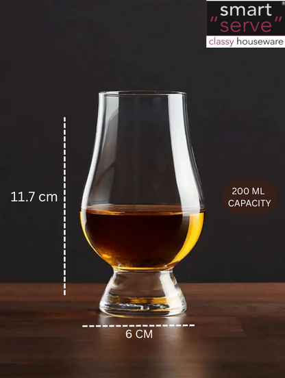 Smartserve Nosing & Tasting Glass – 200ml (Set of 6) | Premium Whiskey, Wine & Spirits Glass | Ideal for Scotch, Bourbon, Cognac, and Liquor Tasting | Elegant Glassware for Home, Bar & Gifting