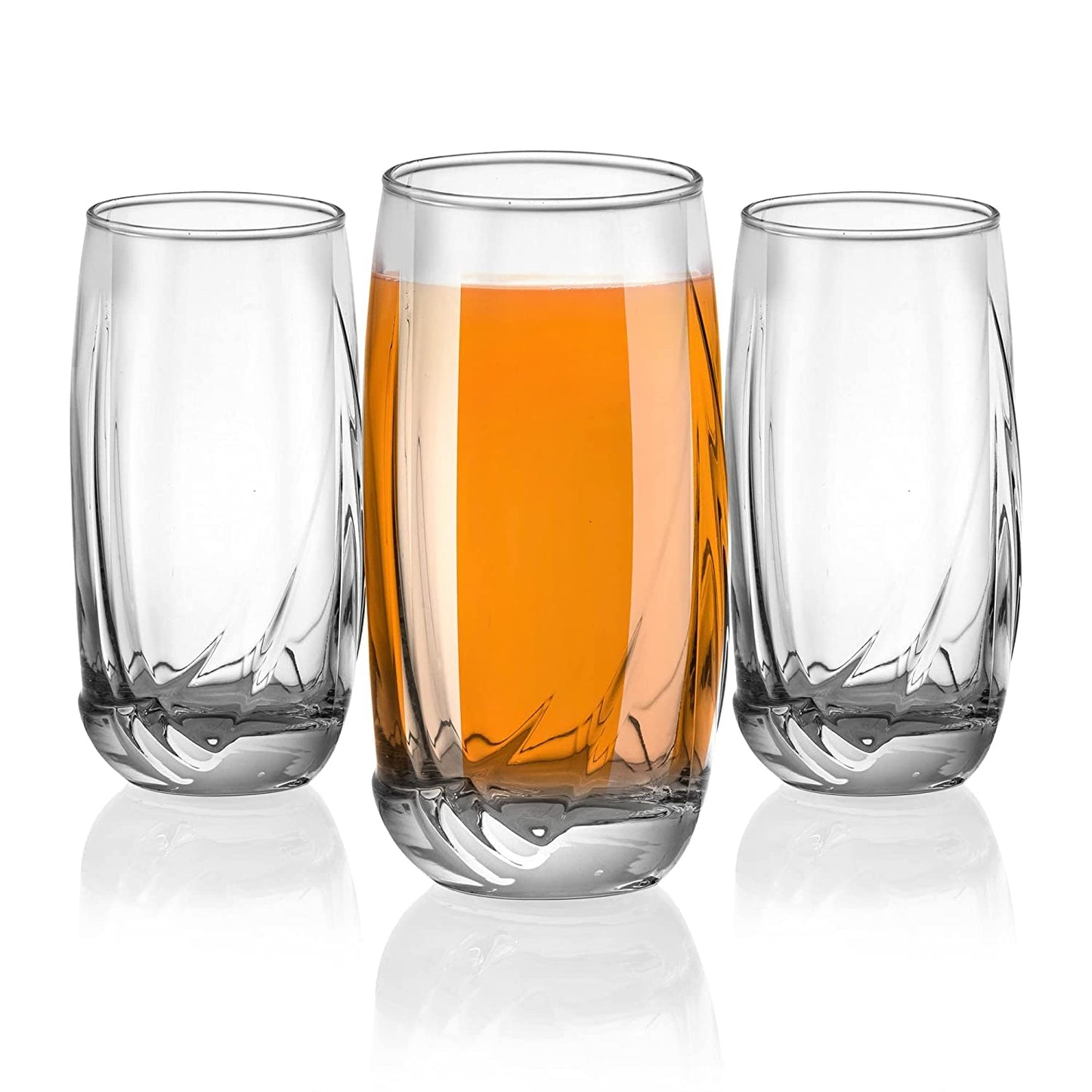 Smartserve Glory Tall Glasses 365 ml Set of 6 Bulgarian Import Glass Tumblers, Dishwasher Safe, Break Resistant, Perfect for Mixed Drinks, Cold Beverages, Home Bar & Parties, Cocktail, Juice, Vodka