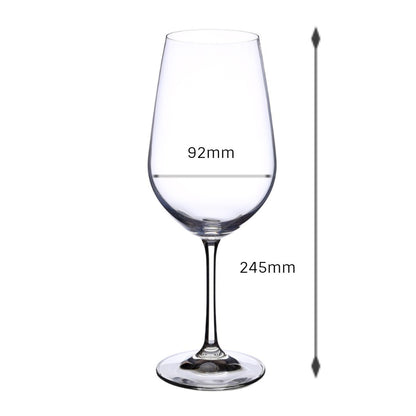 Dimensions of a Sophisticated wine glass perfect for casual dinners and soirées