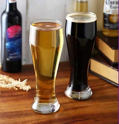 Smartserve Transparent Beer Pilsner 580ml Set of 6 Glasses Big Tall Beer Glasses, Pilsner, Juice, Mocktail Glasses, for Drinking Water, Beer, Soda, Fresh Juice, Perfect for Home, Parties & Bar Use