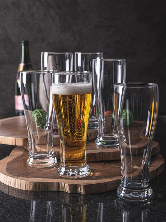 Smartserve Transparent Beer Pilsner 580ml Set of 6 Glasses Big Tall Beer Glasses, Pilsner, Juice, Mocktail Glasses, for Drinking Water, Beer, Soda, Fresh Juice, Perfect for Home, Parties & Bar Use