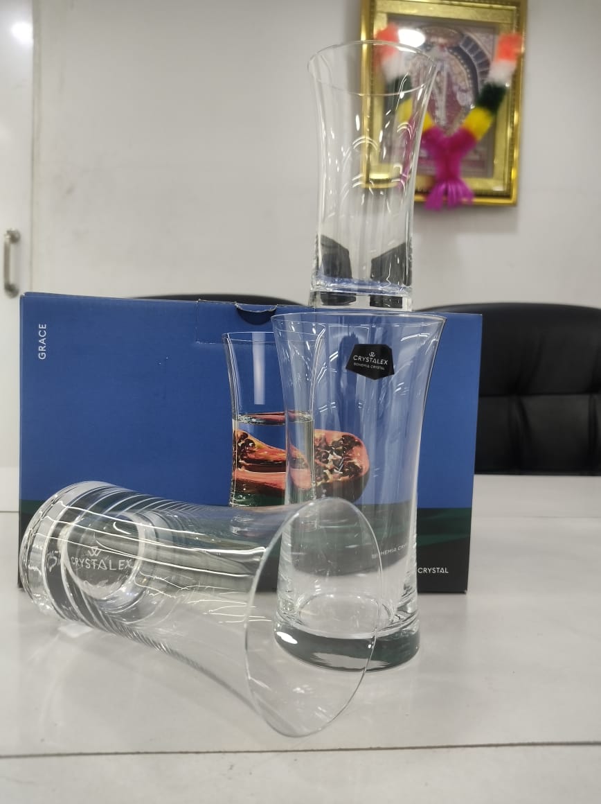 Bohemia Crystal Crystalex Grace Highball Glass, Lead-Free Czech Crystal, Clear, 340 ml, Premium Barware for Water, Juice, Cocktails & Beer, Ultra-Thin Laser-Cut Rim