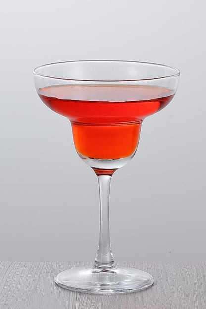 smart "serve" Soda Lime Margarita Glass Lead Free 240 ml Set of 6 Margarita Glasses with Long Durable Stem - Elegant Cocktail Glasses for Bar, Martini, Manhattan, Gimlet, Pisco Sour, Cosmopolitan, Clear