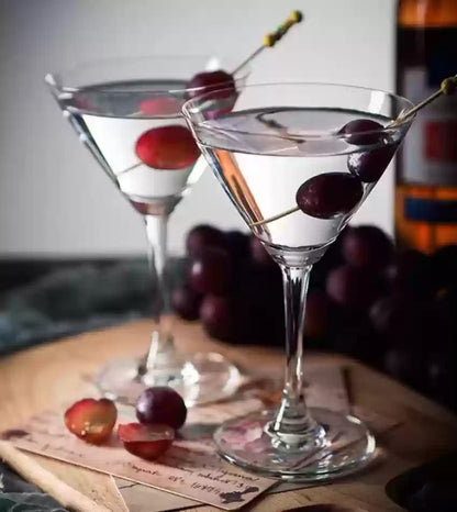 smart "serve" Soda Lime Martini Glass Lead Free 190 ml Set of 6, Hand Blown Martini Glasses with long durable Stem - Elegant Cocktail Glasses for Bar, Martini, Cosmopolitan, Manhattan, Gimlet, Pisco Sour