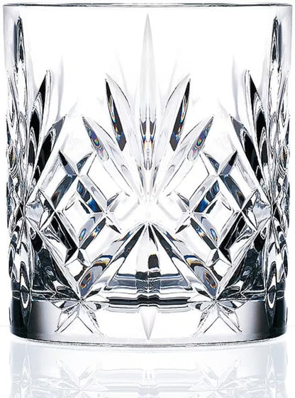 smart "serve" Diamond Cut Whiskey Glasses 340ml, Set of 6, Perfect Bar Glasses for Drinking Whisky, Bourbon, Scotch, Cocktails, Cognac- Old Fashioned Cocktail Tumblers, Classic Cut Design.