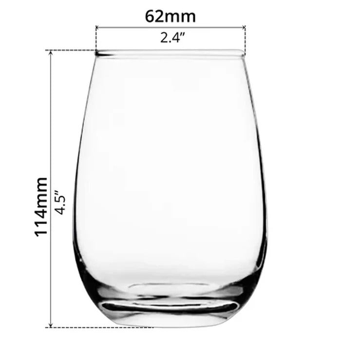 smart "serve" Stemless Wine Glass Set of 6-400ml | Imported Lead-Free Premium Crystal Clear Tumblers | Dishwasher Safe Glassware for Red Wine, Water, Whiskey, Juice, Cocktails, Party & Home Use