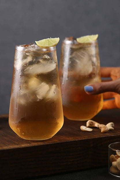 Bohemia Crystal Sandra Tall Cocktail Glasses 440 ml – Set of 6 | Lead-Free Czech Crystal Tumblers | Elegant Glassware for Cocktails, Whiskey, Bourbon, Scotch & Mixed Drinks | Dishwasher Safe