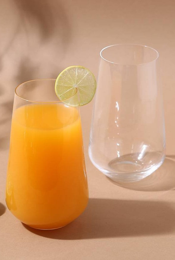 Bohemia Crystal Sandra Tall Cocktail Glasses 440 ml – Set of 6 | Lead-Free Czech Crystal Tumblers | Elegant Glassware for Cocktails, Whiskey, Bourbon, Scotch & Mixed Drinks | Dishwasher Safe