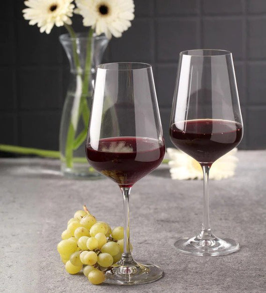 Elegant wine glass with uniquely shaped bowl for Merlot