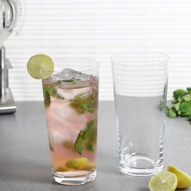 Bohemia Crystal Jive Tall Cocktail/Mocktail/Juice/Water/Beer/Vodka Glass Set (Transparent, 400ml) Set of 6