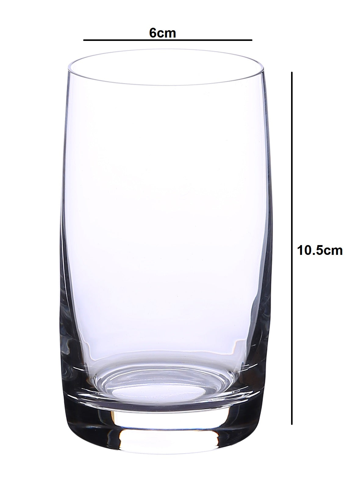 Dimensions of a Versatile Glassware - Ideal for water, juice, and other beverages.