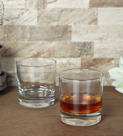 Classico Whiskey Glass set beautifully arranged on a home bar.