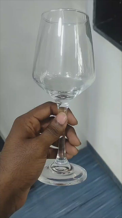 smart "serve" Crystal Red Wine Glasses – Set of 6 | 435ml Lead-Free Clear Glass | Elegant Gift Set for Home, Weddings, Parties & Special Occasions | Reusable, Lightweight & Dishwasher Safe