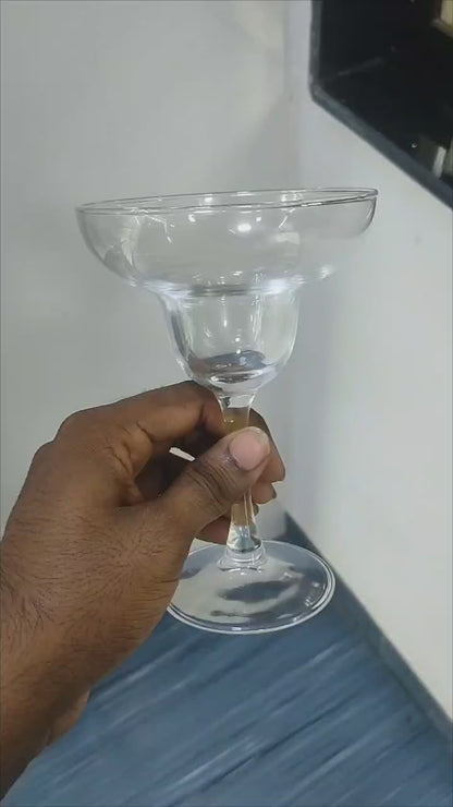 smart "serve" Soda Lime Margarita Glass Lead Free 240 ml Set of 6 Margarita Glasses with Long Durable Stem - Elegant Cocktail Glasses for Bar, Martini, Manhattan, Gimlet, Pisco Sour, Cosmopolitan, Clear