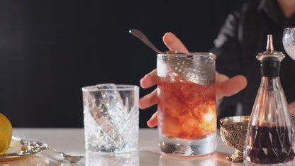 smart "serve" Diamond Cut Whiskey Glasses 340ml, Set of 6, Perfect Bar Glasses for Drinking Whisky, Bourbon, Scotch, Cocktails, Cognac- Old Fashioned Cocktail Tumblers, Classic Cut Design.