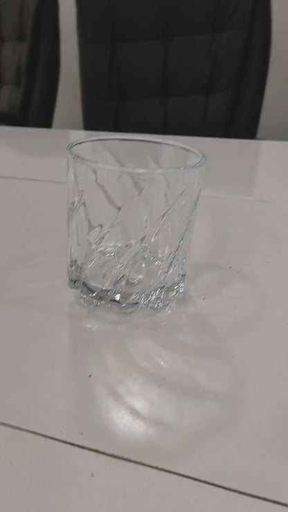 smart"serve" Dancing Base Whiskey Glasses 280 ml Set of 6 | Unique Rolling Crystal Glass for Scotch, Bourbon, Cocktails | Lead-Free, Dishwasher Safe, Premium Barware & Gift