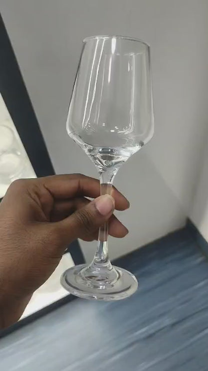 smart "serve" Premium Wine Glass Set of 6, 250 ml | Elegant Soda Lime Glasses for Red & White Wine, Cocktails & Everyday Use | Lead-Free, Dishwasher Safe | Perfect for Gifting & Special Occasions