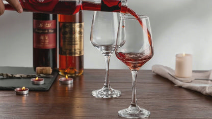 smart "serve" Crystal Red Wine Glasses – Set of 6 | 435ml Lead-Free Clear Glass | Elegant Gift Set for Home, Weddings, Parties & Special Occasions | Reusable, Lightweight & Dishwasher Safe