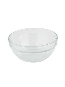 Uniglass Stackable Serving/Mixing Glass Bowls Set (Transparent, 580ml) - Set of 3