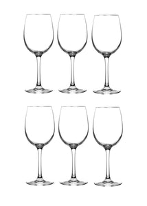Smartserve Red/White Crystal Wine Glass Set of 6, 350ml, Gift Set