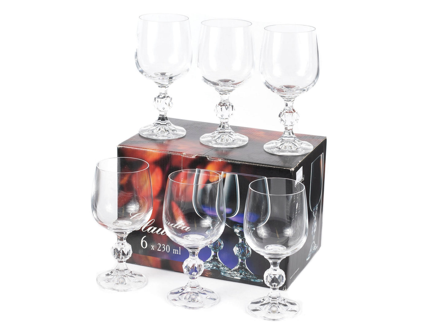 Lead-free crystal wine glass with slender stem