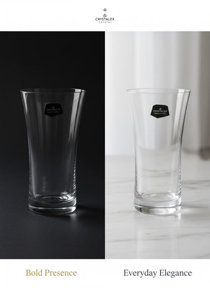 Bohemia Crystal Crystalex Grace Highball Glass, Lead-Free Czech Crystal, Clear, 340 ml, Premium Barware for Water, Juice, Cocktails & Beer, Ultra-Thin Laser-Cut Rim