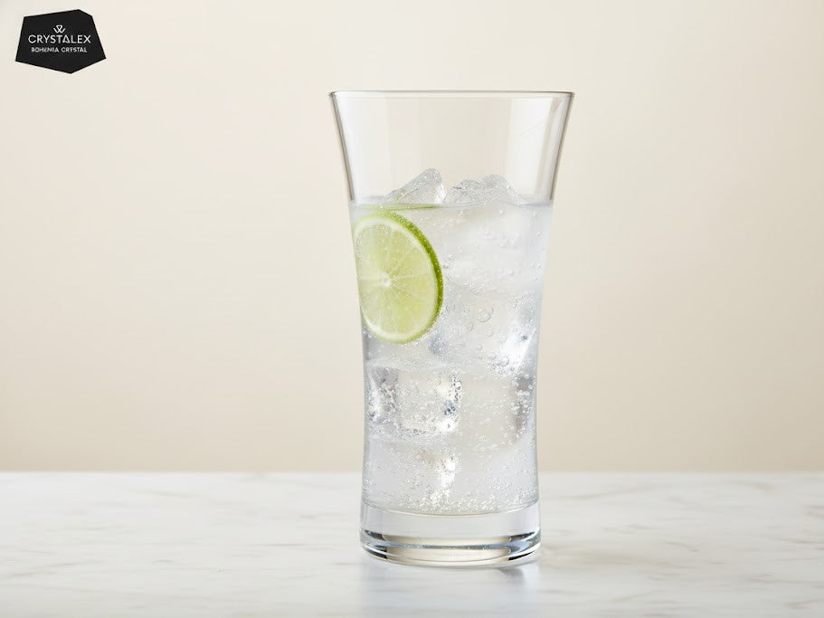 Bohemia Crystal Crystalex Grace Highball Glass, Lead-Free Czech Crystal, Clear, 340 ml, Premium Barware for Water, Juice, Cocktails & Beer, Ultra-Thin Laser-Cut Rim