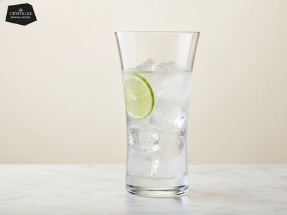 Bohemia Crystal Crystalex Grace Highball Glass, Lead-Free Czech Crystal, Clear, 340 ml, Premium Barware for Water, Juice, Cocktails & Beer, Ultra-Thin Laser-Cut Rim