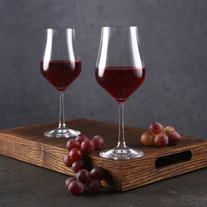 bohemia-crystal Tulipa Red Wine Glass Set , 350ml, Set of 6, Transparent