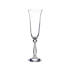 Bohemia Crystal Angela Champagne Flute Set, 190ml (Set of 6pcs),Transparent, Non Lead Crystal Glass | Champagne Flute