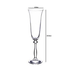 Bohemia Crystal Angela Champagne Flute Set, 190ml (Set of 6pcs),Transparent, Non Lead Crystal Glass | Champagne Flute