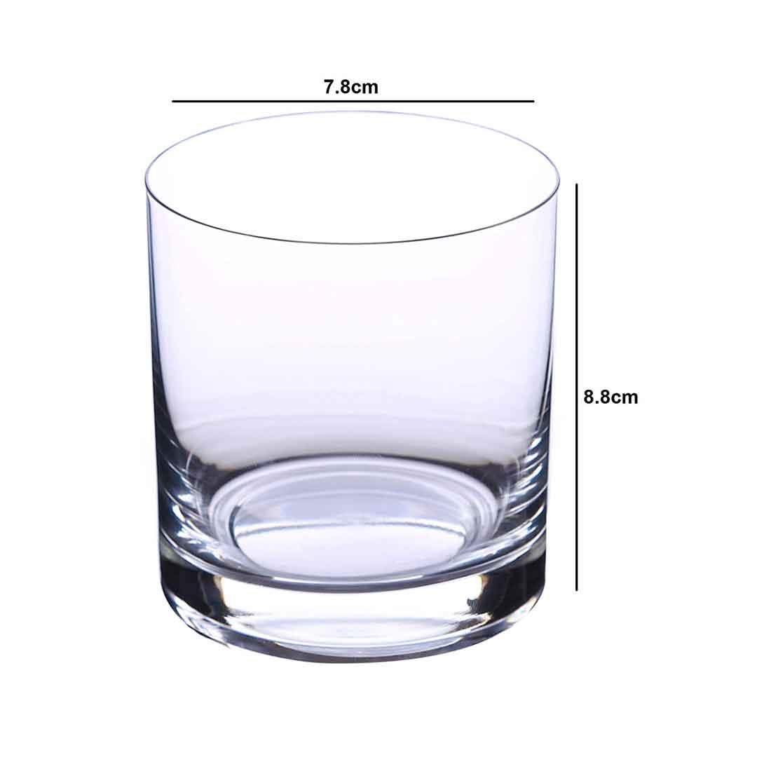 Whiskey Glass Set of 6, 280 ML, Bohemia Crystal Barline, Non Lead Crystal Glass | Whiskey Glass