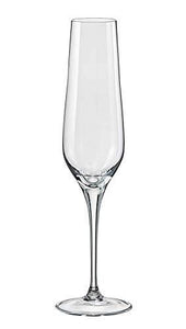 Bohemia Crystal Non Lead Crystal Rebecca Champagne Flute 195 ML Set of 6 pcs, Transparent, Non - Lead Crystal | Champagne Flute