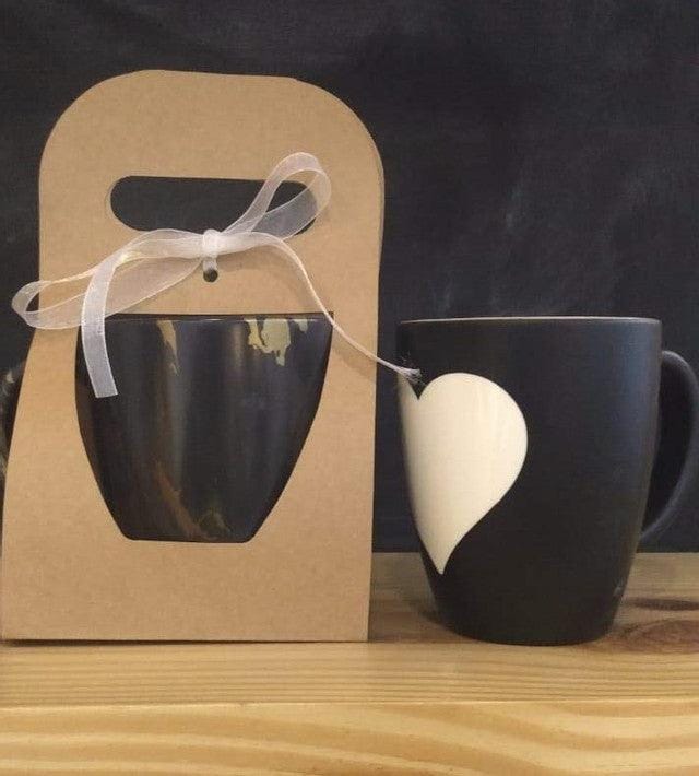 Stallion Barware Polycarbonate Unbreakable Coffee Mugs (Black Heart , 300 ml) - Set of 1 | Coffe Mug