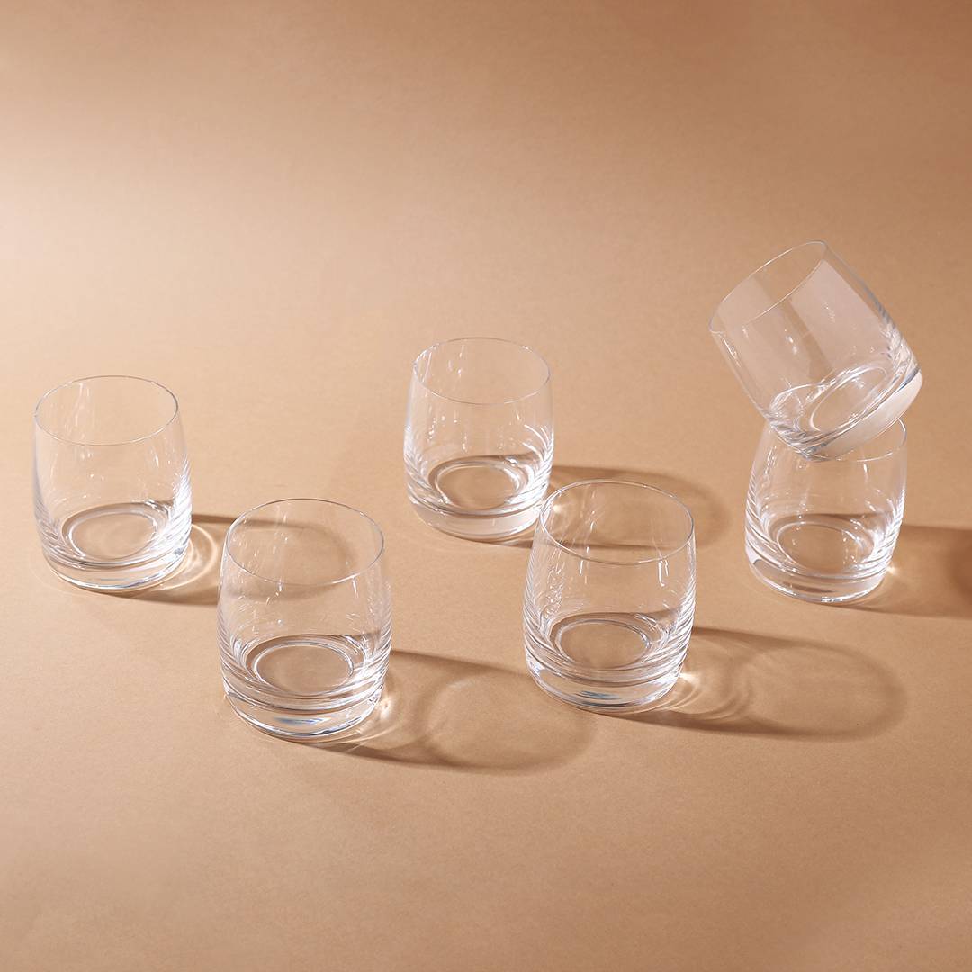 Bohemia Crystal Ideal Whiskey Glass Set, 290ml, Set of 6, Transparent