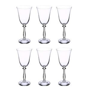 Wine Glass Set of 6, 250 ML, Bohemia Crystal Angela, Non Lead Crystal Glass | Wine Glass