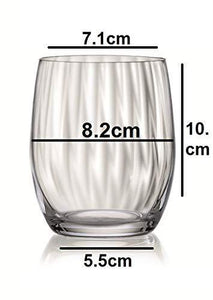 Bohemia Crystal waterfall Whiskey Glass Set, 300ml, Set of 6pcs, Transparent, Non Lead Crystal Glass | Whiskey Glass