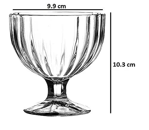 Uniglass Ice Cream Glass Bowls Set, 270ml, Set of 6, Transparent