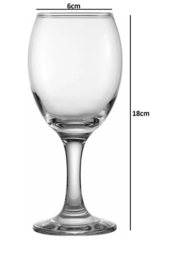 Smartserve Alex White Wine Glass Set (Transparent, 250ml) Set of 6