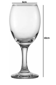 Smartserve Alex White Wine Glass Set (Transparent, 250ml) Set of 6