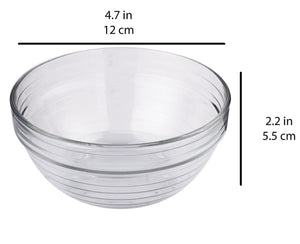 Smartserve Imported Kyklos Stackable Glass Bowl Lines Set, 370ml, Set of 6