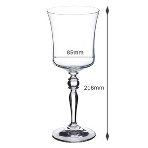 Bohemia Crystal grace Wine Glass Set, 300ml, Set of 6pcs, Transparent, Non Lead Crystal Glass | Wine Glass