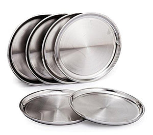 Sanjeev Kapoor Double Walled Stainless Steel Dinner Plates, 6-Pieces | Dinner Plate