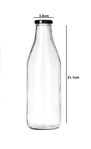 Smartserve Glass Bottle Set (Transparent,500ml) - Set of 6