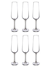 Load image into Gallery viewer, Bohemia Crystal Sandra Champagne Flute Set, 200ml, Set of 6pcs, Transparent, Non Lead Crystal Glass | Champagne Flute
