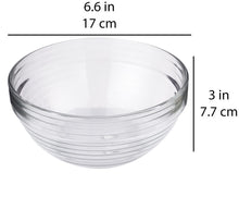 Load image into Gallery viewer, Smartserve Imported Kyklos Stackable Glass Bowl Lines Set, 1080ml, Set of 3