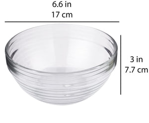 Smartserve Imported Kyklos Stackable Glass Bowl Lines Set, 1080ml, Set of 3