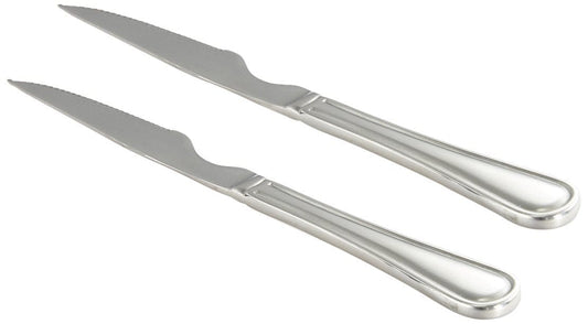 Sanjeev Kapoor Omega Stainless Steel Steak Knife Set, 2-Pieces, Silver | cu