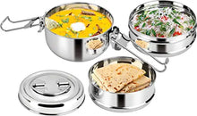 Load image into Gallery viewer, Smartserve Clipper Stainless Steel Tiffin/Lunch Box Set, Set of 3 Containers, Silver