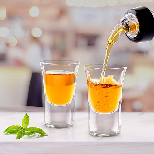 Pair of Cheerio Shot Glasses on a festive party table